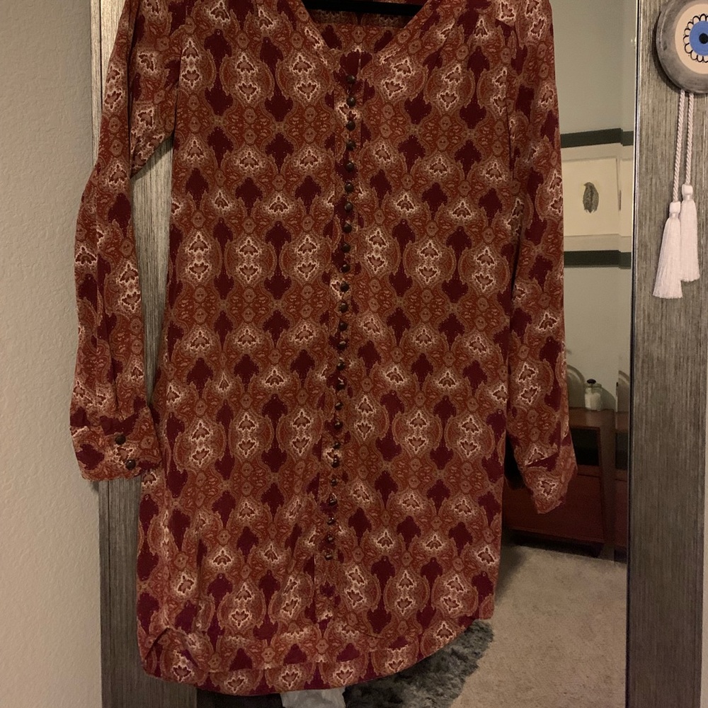 Club Monaco silk shirt dress